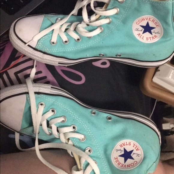 aqua high top converse